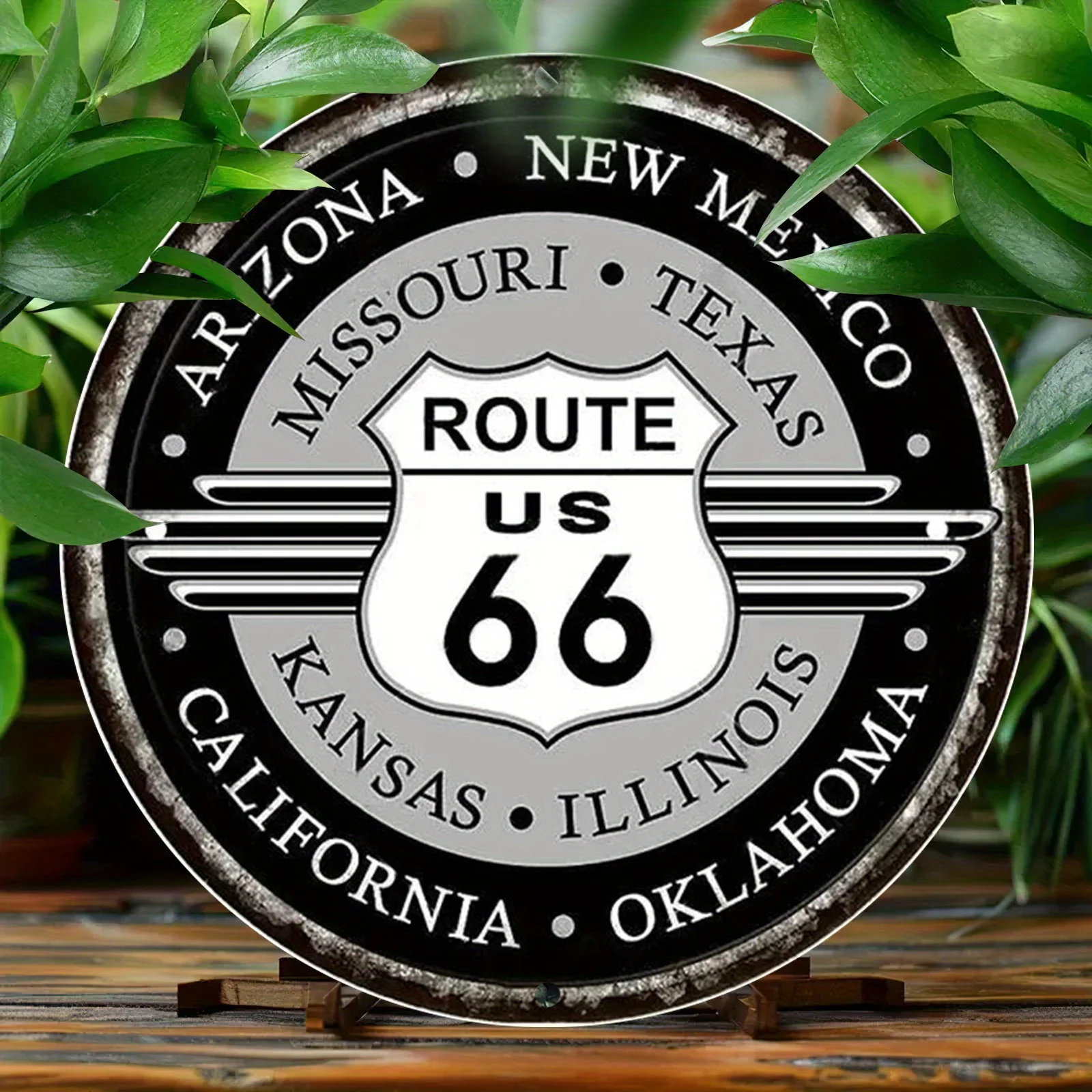 1 vintage national signboard of Route 66 from the United States - suitable for wall decoration in homes, bars and concert halls