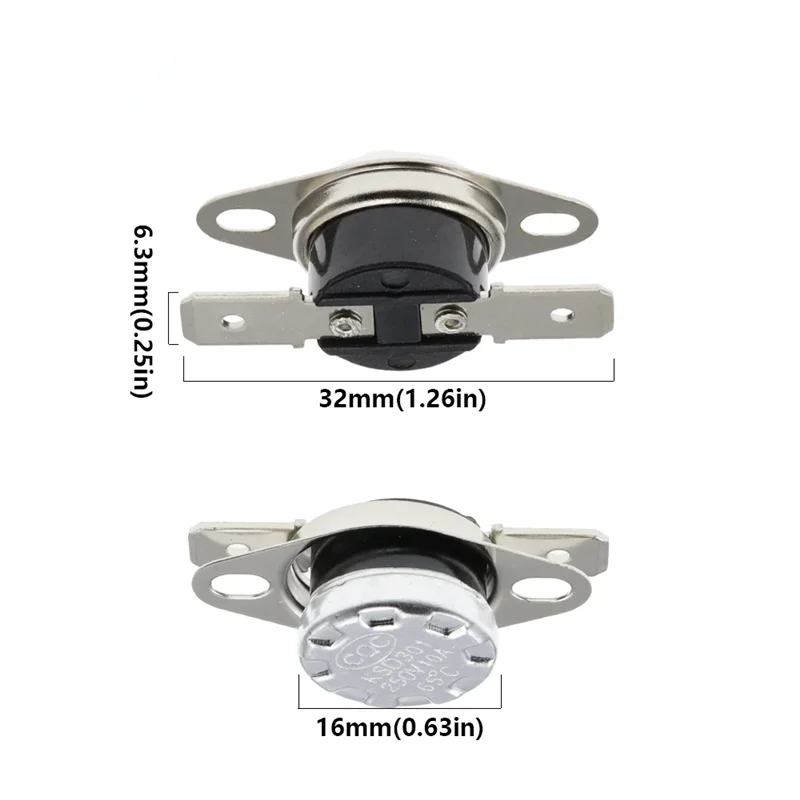 KSD301 0C-350C Degree 10A 250V Normally Closed Open Temperature Switch Thermostat 45C 75C 85C 95C 105C 110C 150C 180C Degree