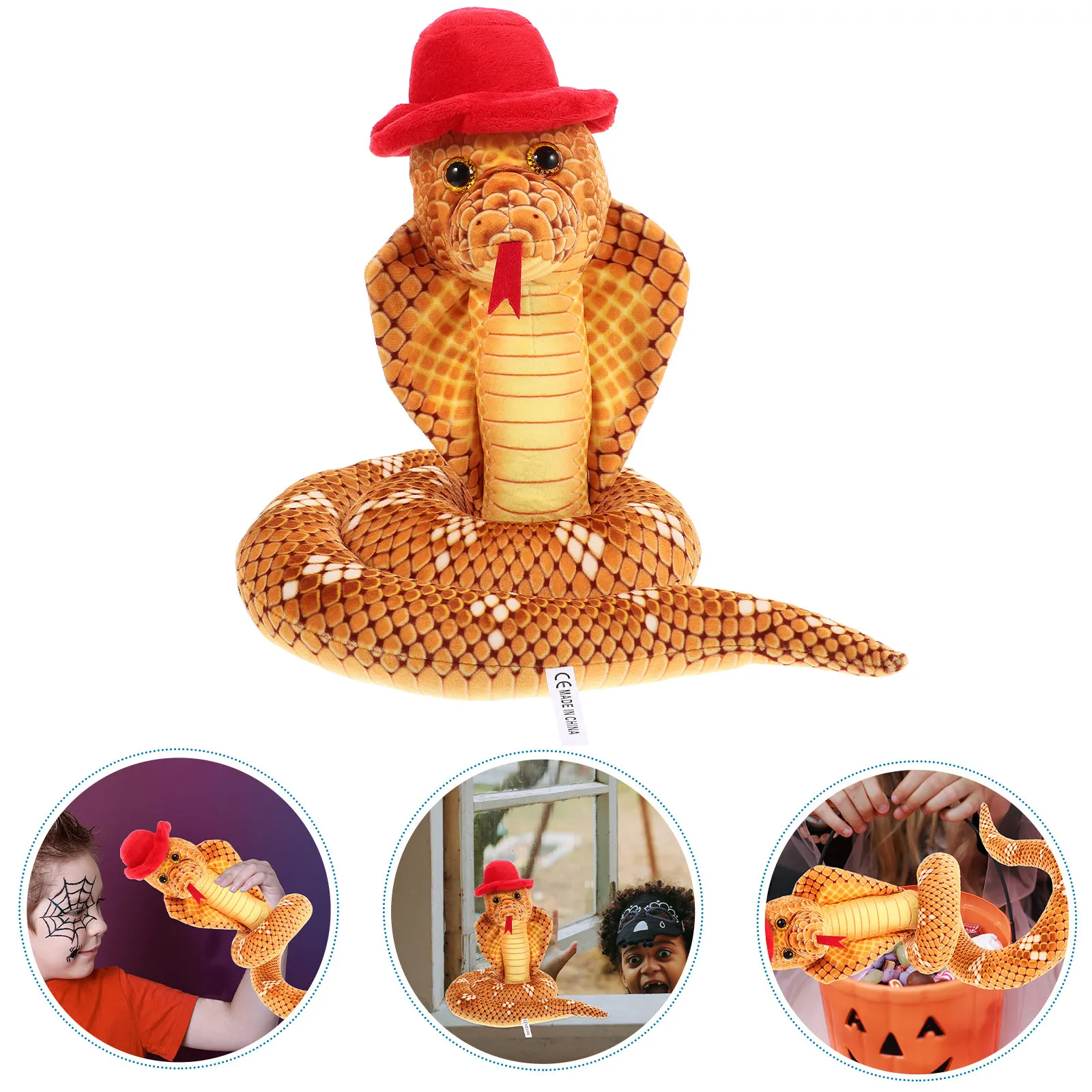 

Snake Stuffed Animal Lifelike Scary Halloween Decoration Prank Fake Prop Simulation Animal Pattern Realistic Party Decor