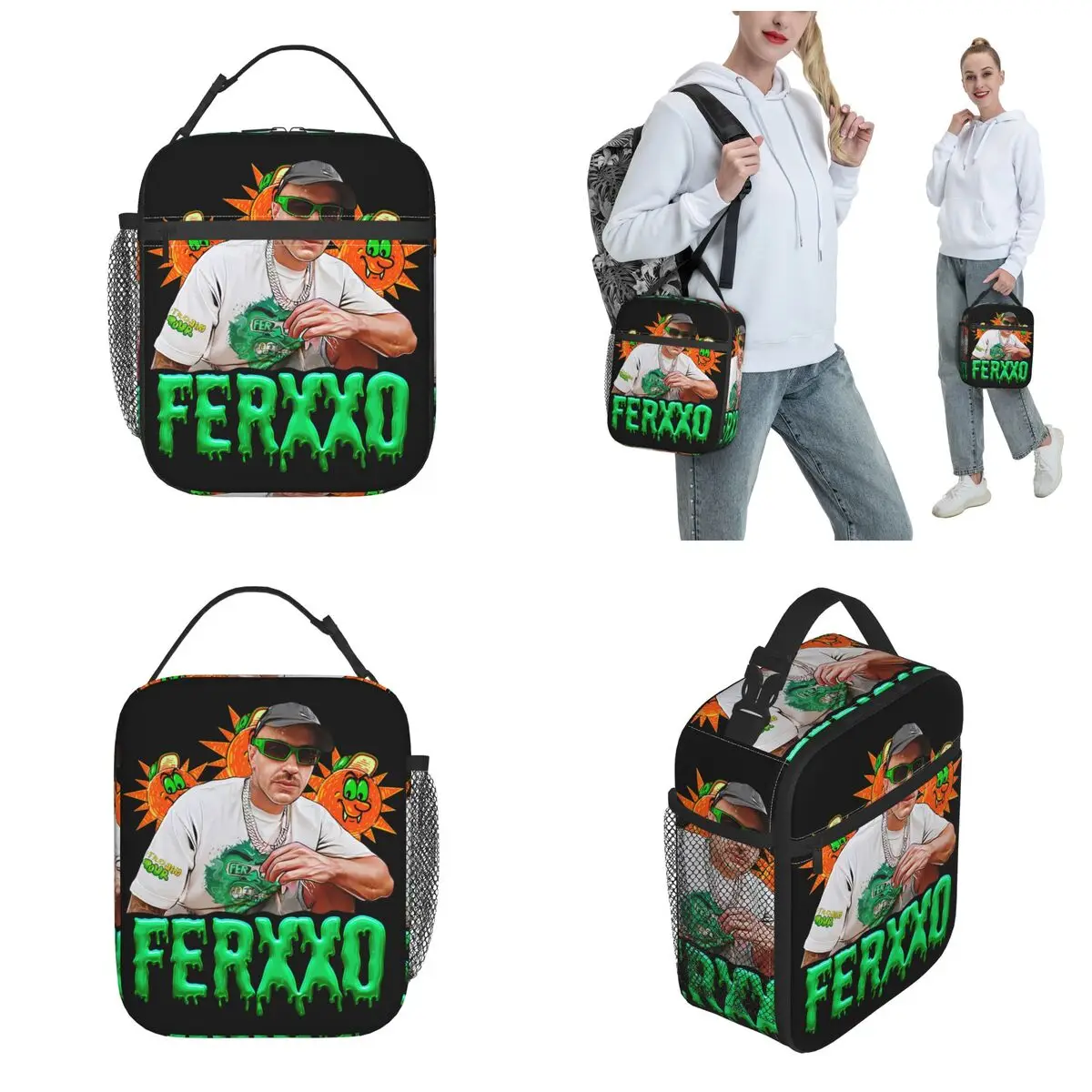 Feid Ferxxo Cool Tour 2024 Insulated Lunch Tote Bag For Outdoor Ferxxocalypse Album Rapper Food Box Reusable Thermal Cooler Box