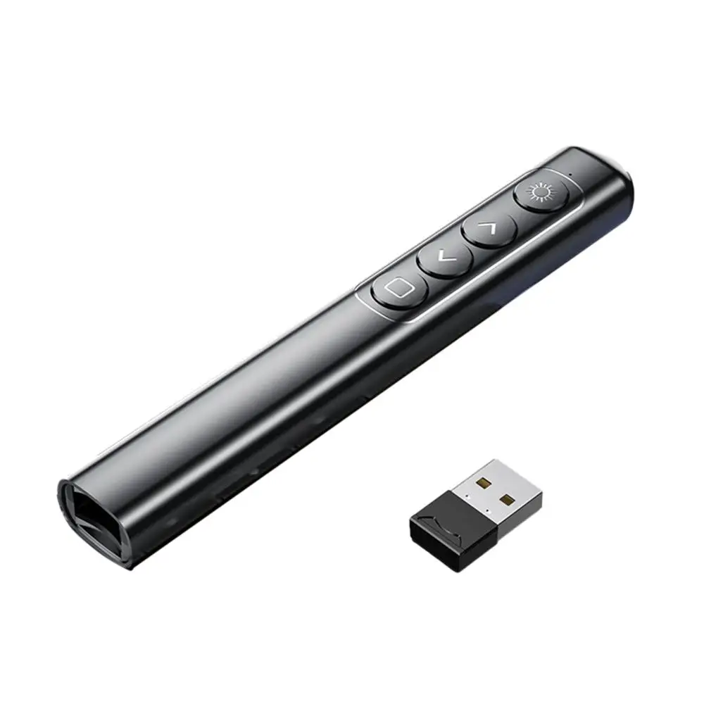 2.4GHz Wireless Presenter Red Laser Page Turning Pen Remote Control Volume Mouse Power Point RF USB Pointer Presentation PP B5R2