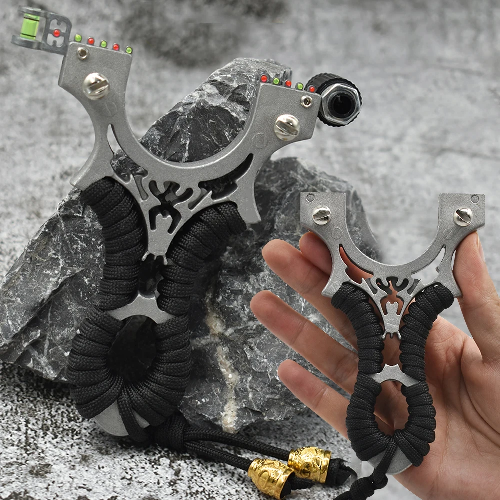 

Laser Hunting Slingshot High Precision Shooting Slingshot Metal Rubber Band Catapult Hot Sale Outdoor Hunting Tools