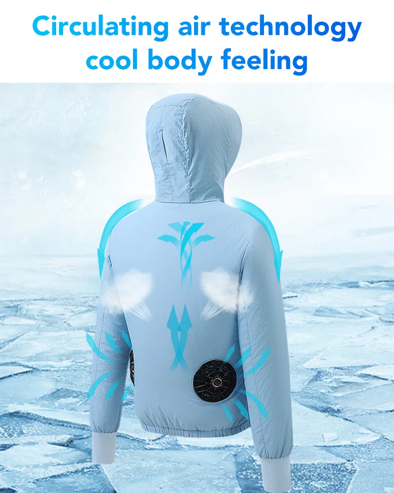 Sommer Paar Stil Klimaanlage Kleidung Eis Jacke mit Fan Reise Sonnenschutz Haut Kleidung Atmungsaktive Outdoor Arbeit Kleidung – Detail 3