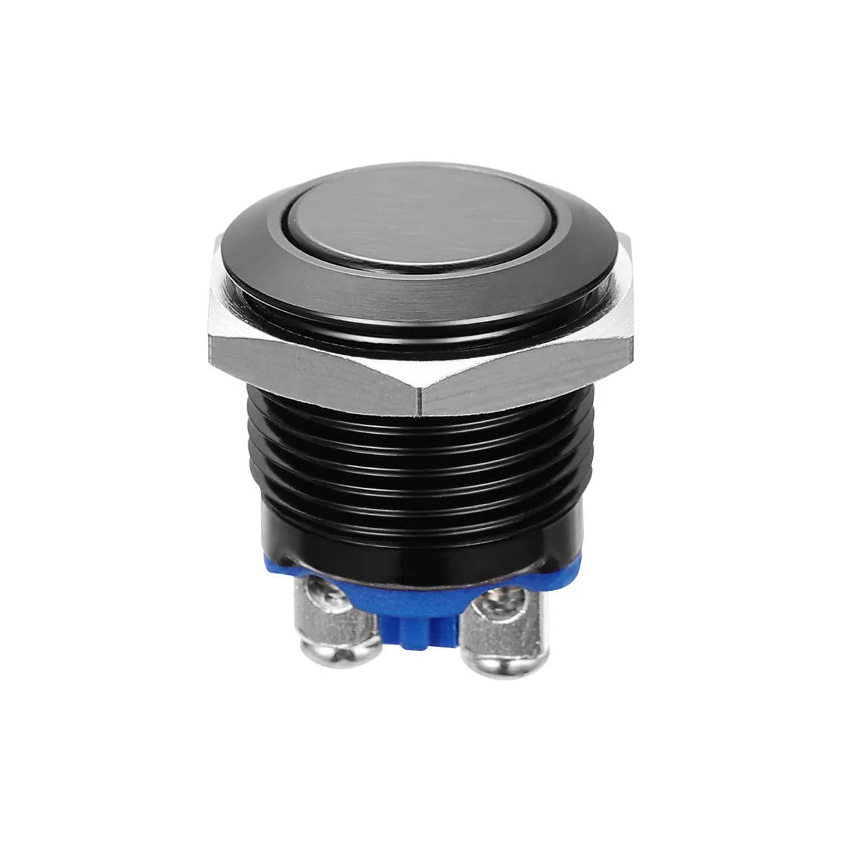 Momentary Push Button Switch Metal Shell 16Mm Threading Screw Terminals 12V Car Suv Truck Relay Horn Button Automatic Reset
