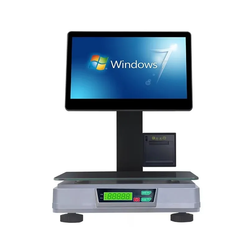 Electric Scales All-in-one Cashier Machine Double Touch Screen POS Weighing Scale