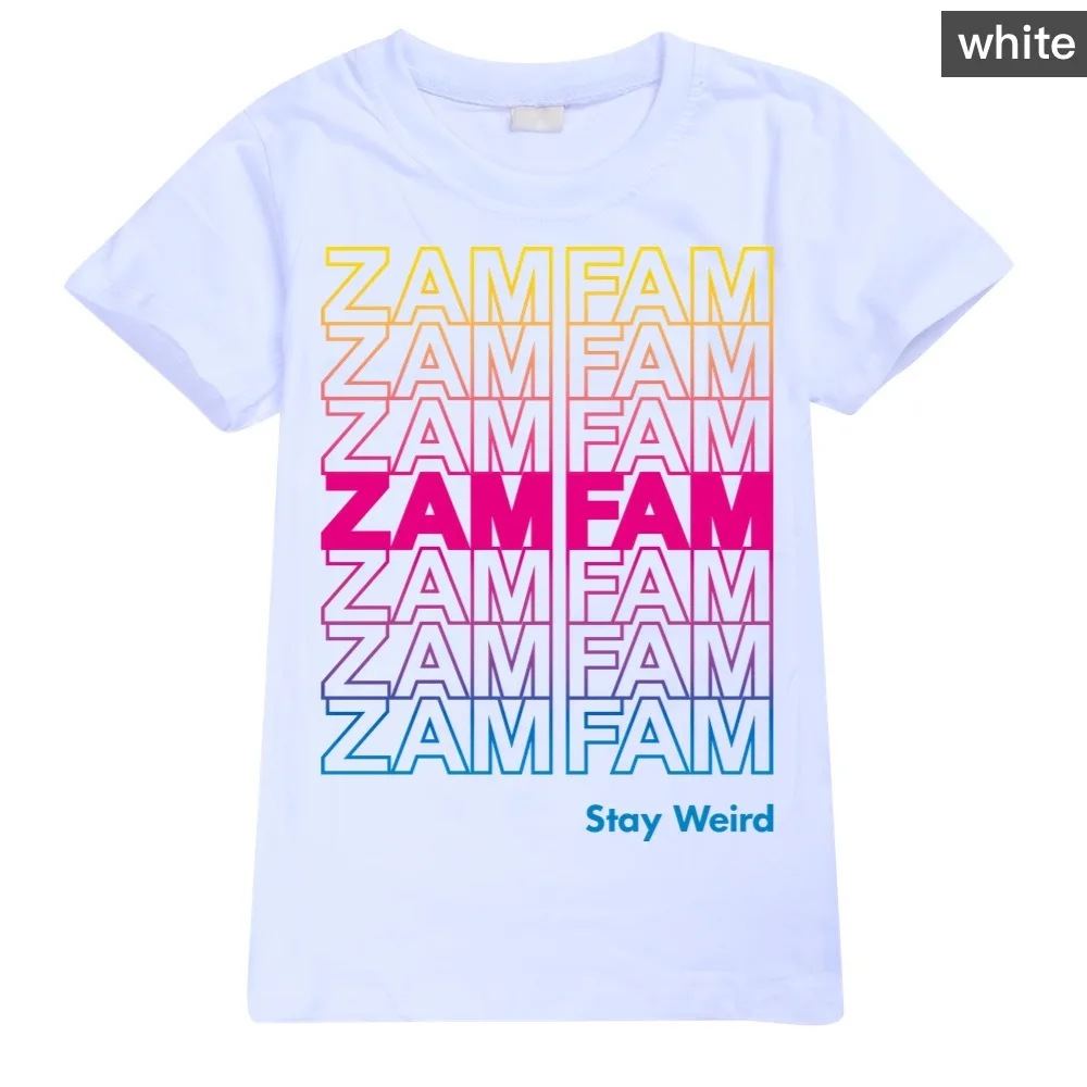 Summer Fashion Kids ZAMFAM TShirt Girls T-Shirt Baby Boys 100% Cotton Tops Toddler Tees Short Children Cartoon Clothing629