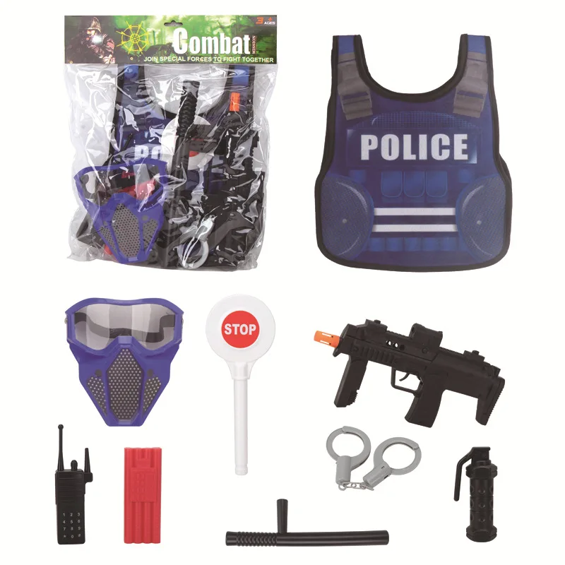 Nouveau jeu de rôle pour enfants ensemble de jouets de Police spécial gilets de Police masques pistolets jouets jouets de jeu de simulation pour enfants cadeaux d'anniversaire