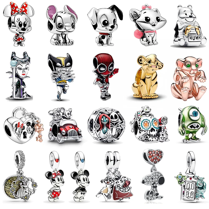 Miniso Disney Series 925 Plata Rey León Simba cuentas Deadpool Wolverine se adapta a pulseras originales 925 joyería DIY regalos de cumpleaños
