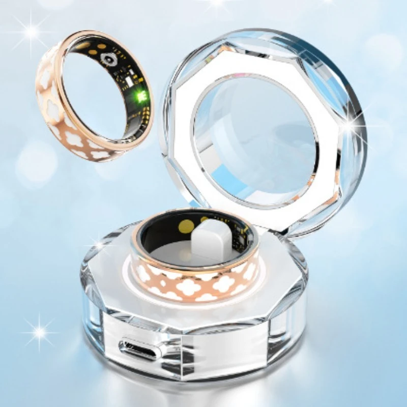 

Enamel Smart Ring for Measuring Heart Rate Blood Oxygen Sleep Step Calorie IP68 Waterproof Remote Care Multifunctional Rings