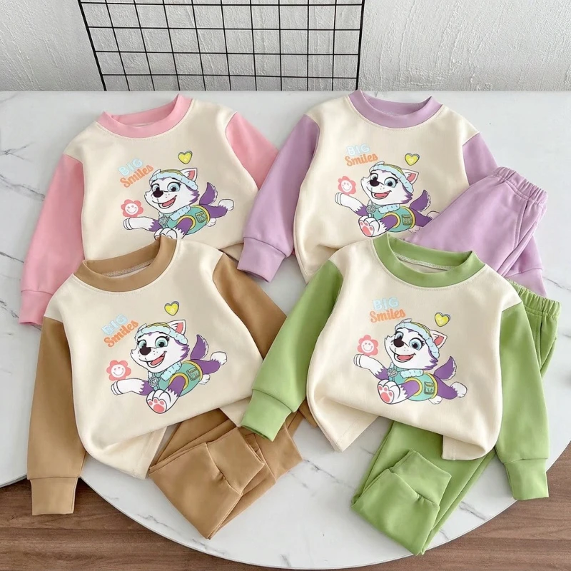 Cartoon Printed Boys And Girls Warm Comfy Soft Pijamas Sets Autumn and Winter Kids Casual Home Clothing Set Child Sleepwears