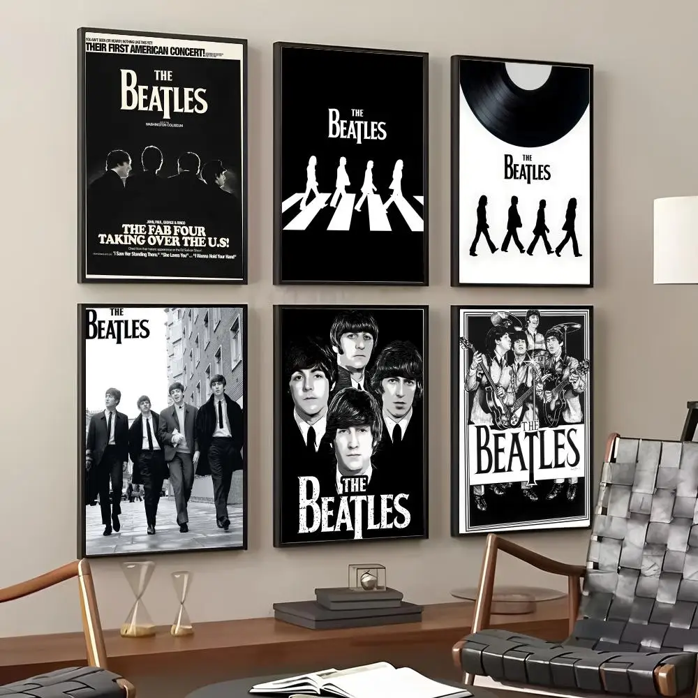 Band B-Beatles Painting Calligraphy Cotton Canvas Wall Art Poster Quality Decor Painting for Living Room Home Decor