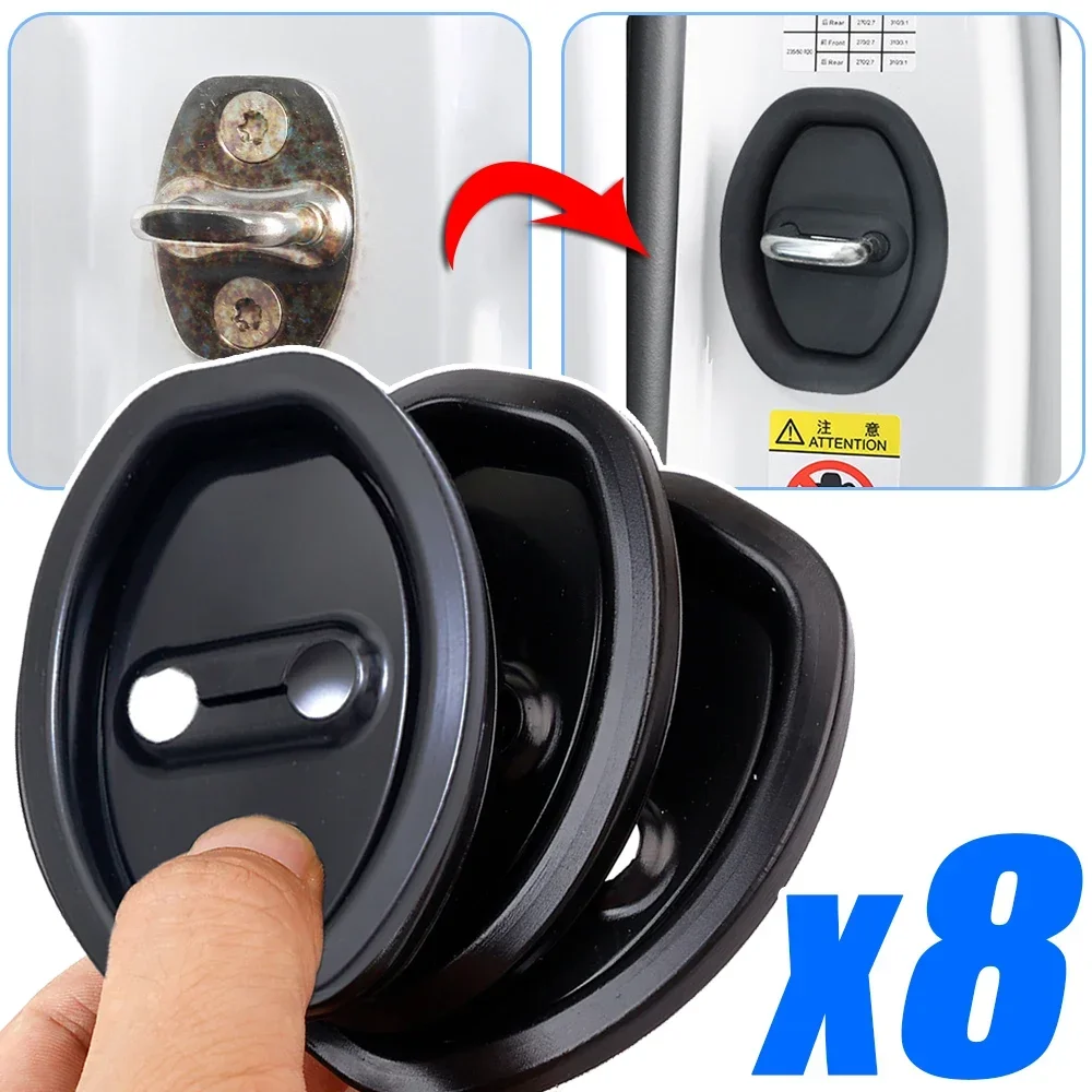 8/1pcs Car Door Lock Anti-collision Silicone Cover Auto Doors Lock Buckle Mute Protective Cushion Sticker Car Shock Absorber Pad