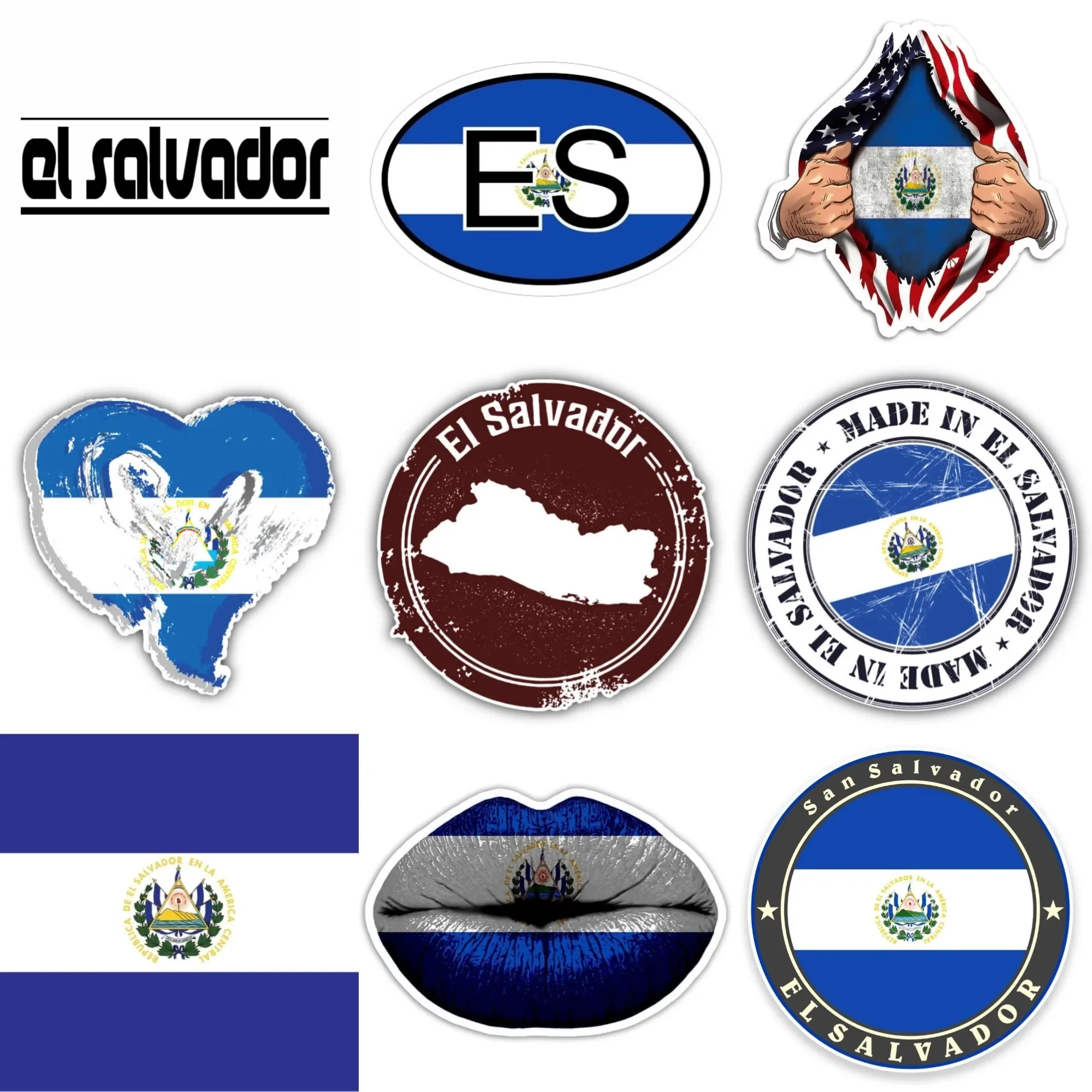 

ES El Salvador Flag Map National Emblem Creative Sticker for Decorate Car Truck Van Motorcycle Window Wall Decal Accessories