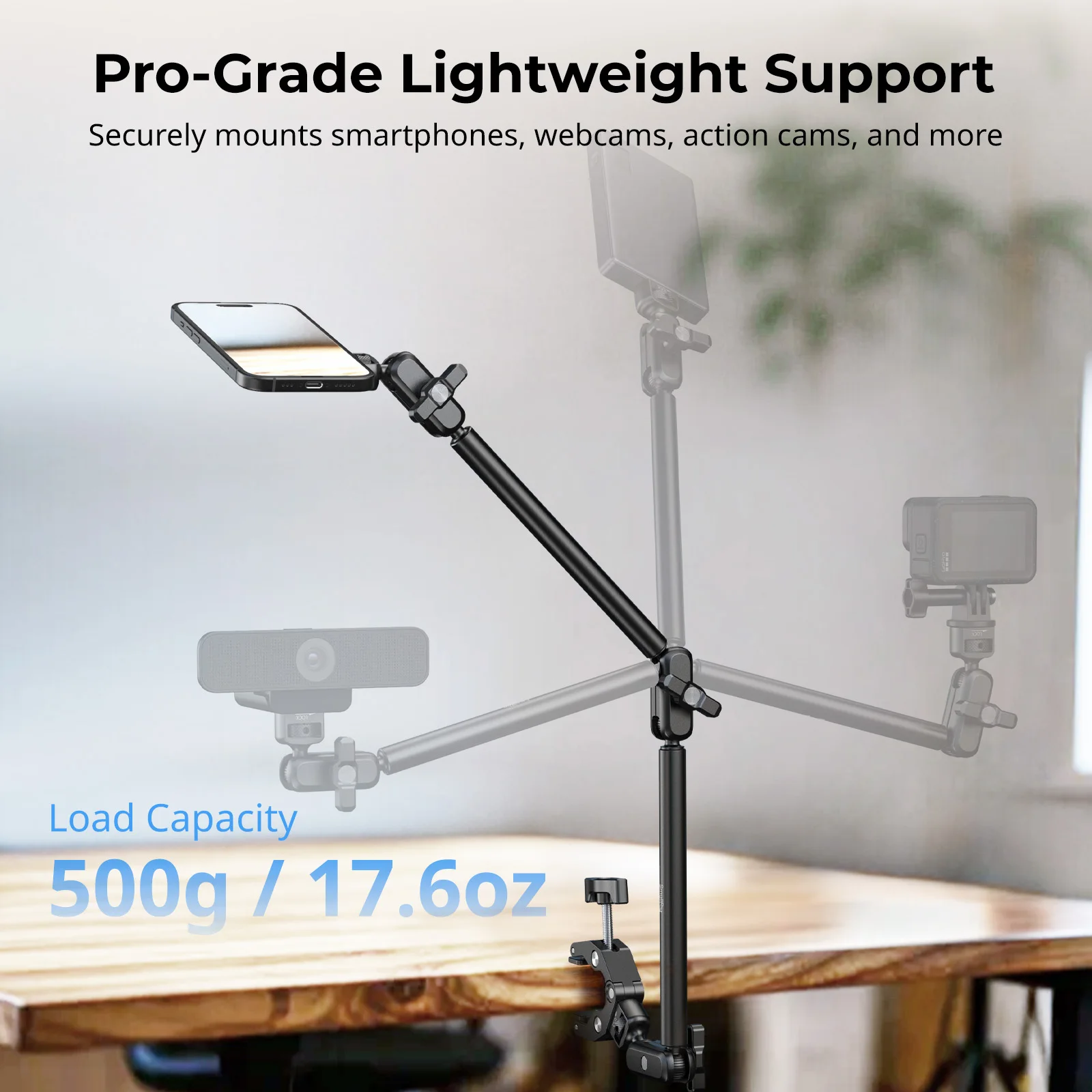 Zestaw wspornika SmallRig Magic Arm z klipsem w kształcie kraba do telefonu MagSafe, kamery sportowej, uniwersalny do zdjęć na biurku -5626 — zdjęcie produktu 2
