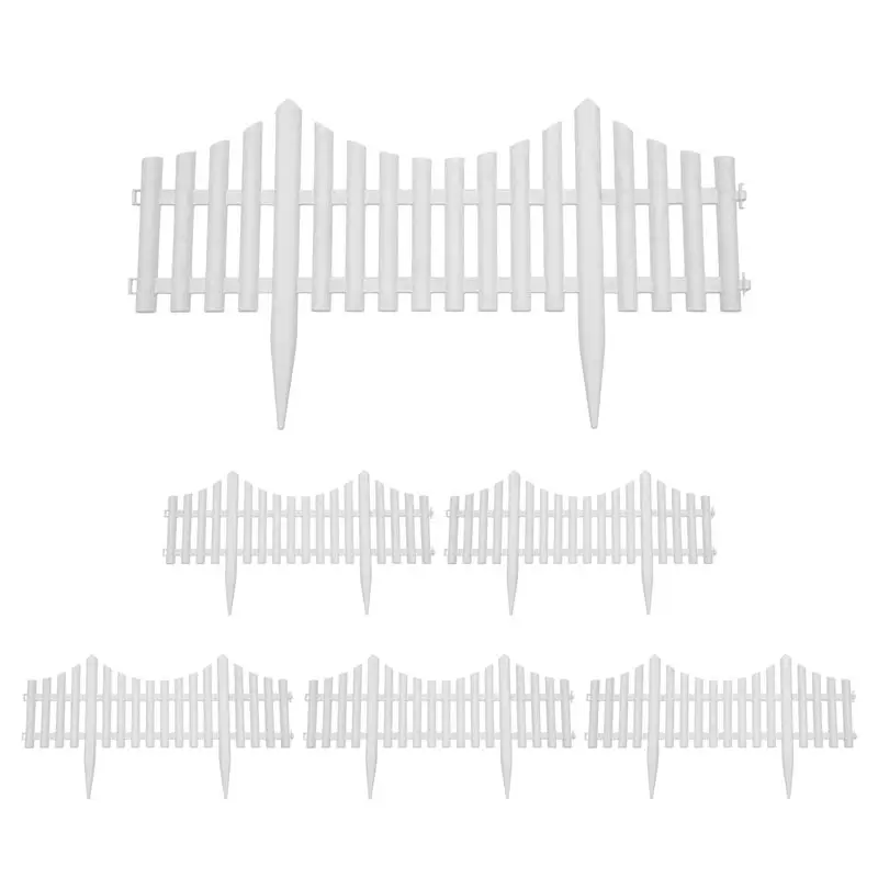 

AA94-6Pcs Courtyard Indoor Or Outdoor Garden Fence Plastic Fence Kindergarten Flower Small Fence DIY Fence Decoration