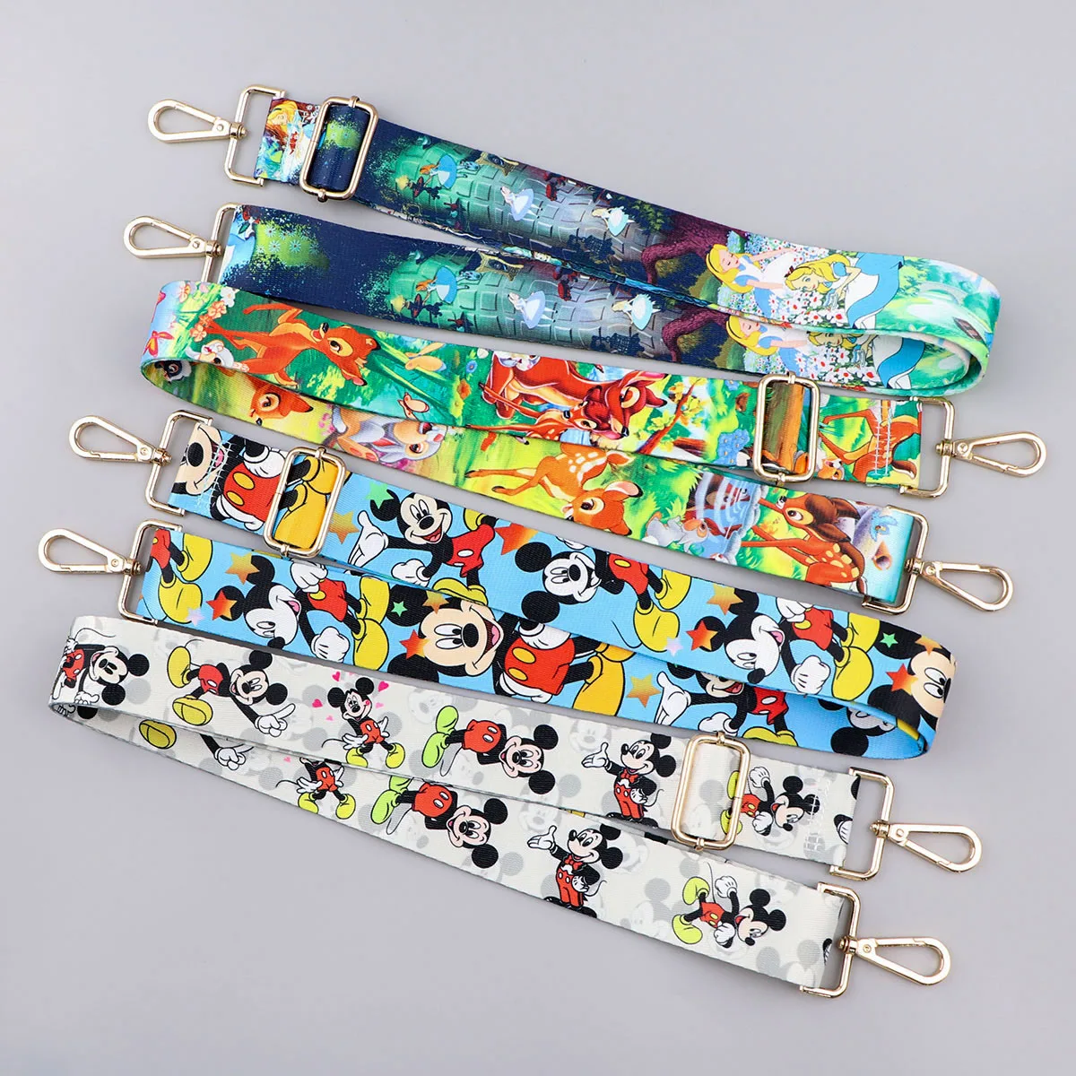 Cartoon Mouse Nylon Shoulder Bag Strap Adjustable Women Handbag Replacement Strap Metal Buckle Soft Strap Bag Accessories