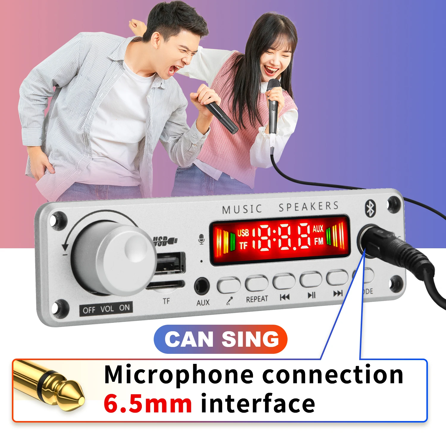 블루투스 DIY MP3 WAV 디코더 보드, 200W 앰프, DC 12V 100W, 무선 자동차 USB MP3 플레이어, TF 카드 슬롯, USB FM, 마이크 포함, 신제품