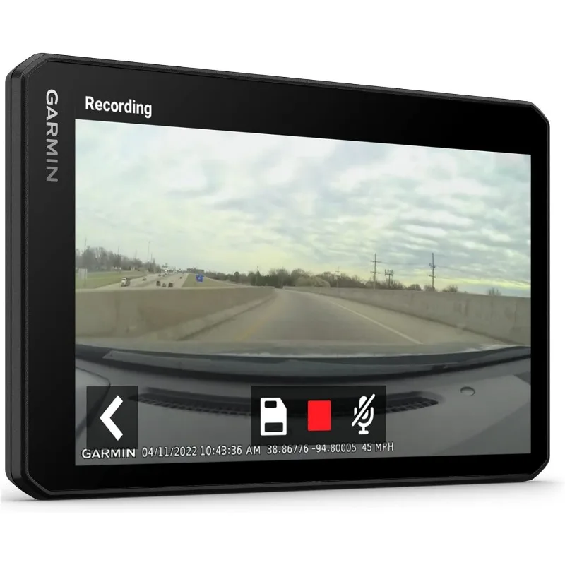 Easy-to-read 7” GPS car navigator with built-in car recorder and high-resolution bird's eye view satellite imagery