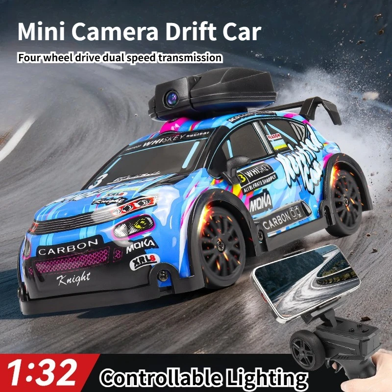 

Mini 4WD Drift RC Car Proportional Throttle Real-time Transmission Camera High-speed Racing Toy Boy's Gift with Ambient Light