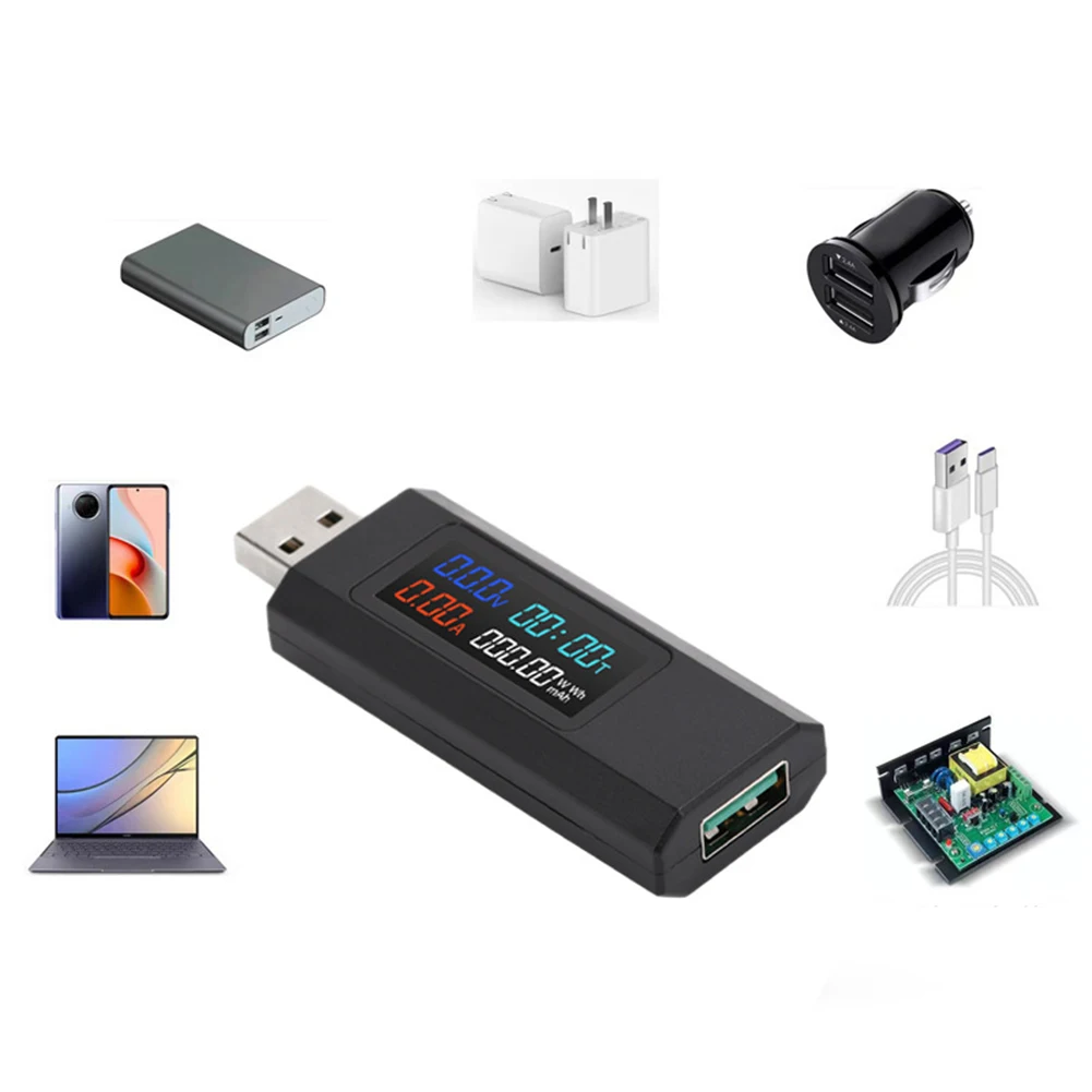 Battery Capacity Monitor 6 In 1 USB Charger 3C Digital Products Memory Function Multi-function Display For Chargers