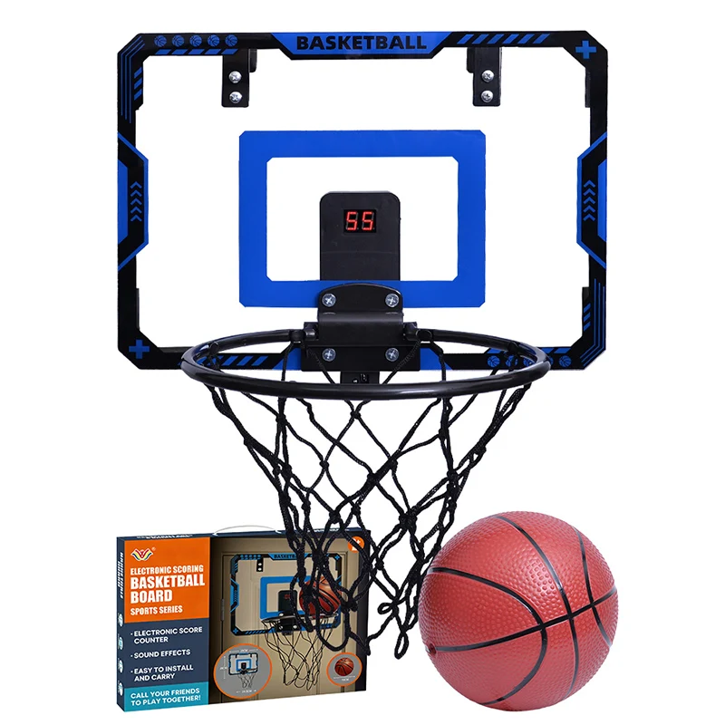

Wall Mounted Basketball Hoop Over Door Mini Set Indoor Outdoor Portable Basketball System with Ball Easy Install for Kids Adults