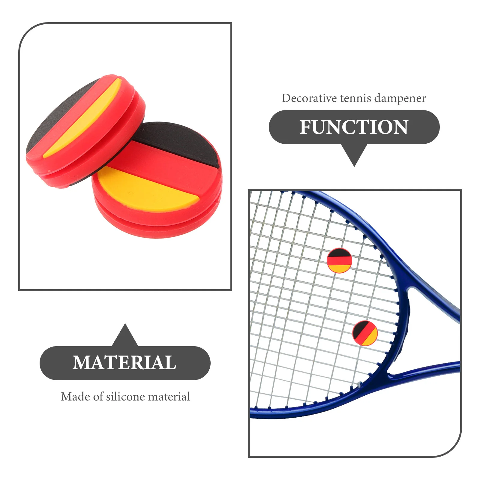 5 uds raqueta de tenis pelotas amortiguadoras amortiguadoras de vibración raqueta Gel de sílice bandera nacional diseñada pequeña