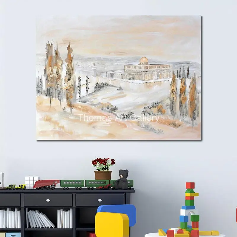 Jerusalem Canvas Wall Art Prints The Temple HD Poster Printed Jewish Landscape Picture Contemporary Living Room Bathroom Decor