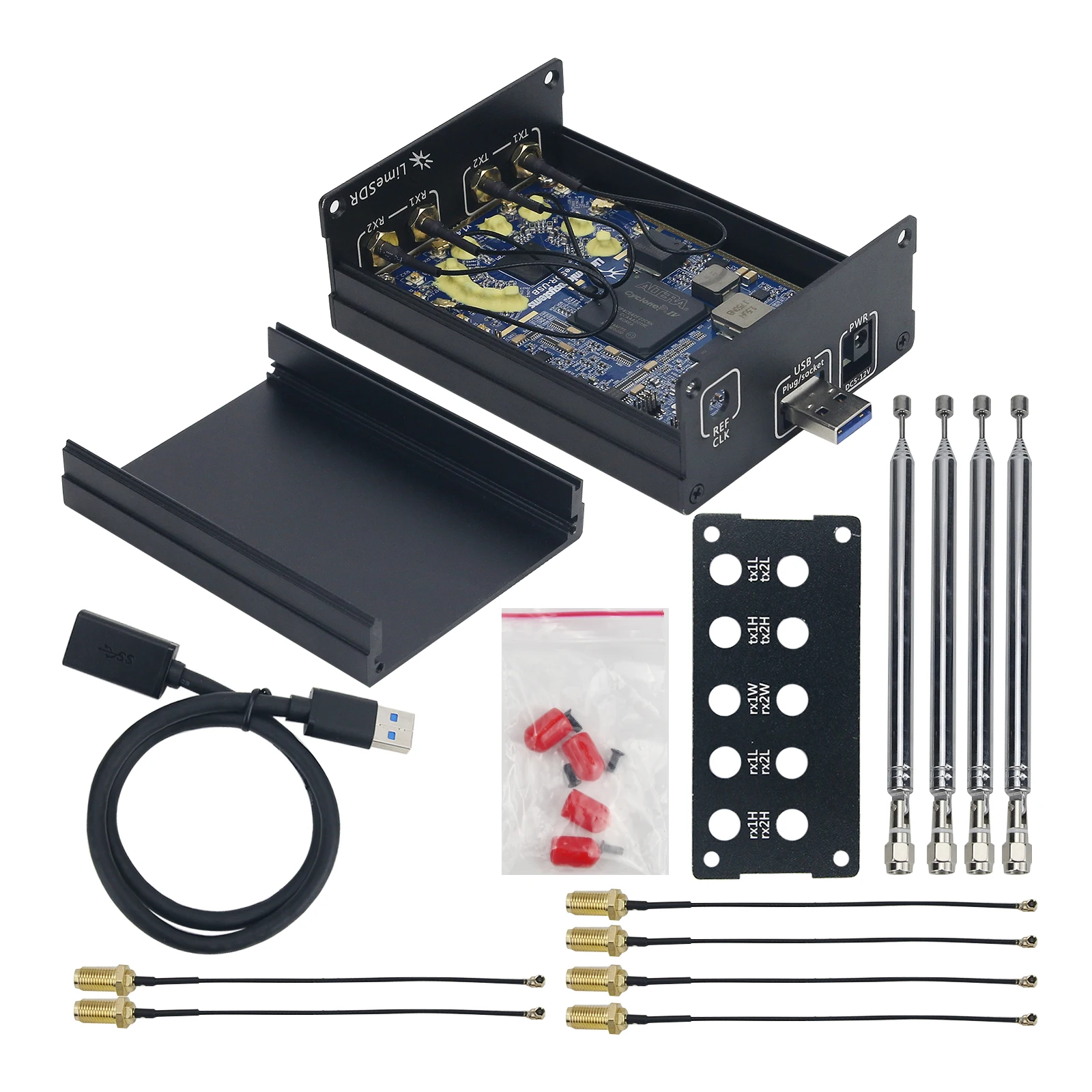 Original LimeSDR Software Radio Development Board with Bandwidth 61.44MHz Aluminum Alloy Case (Full Kit)