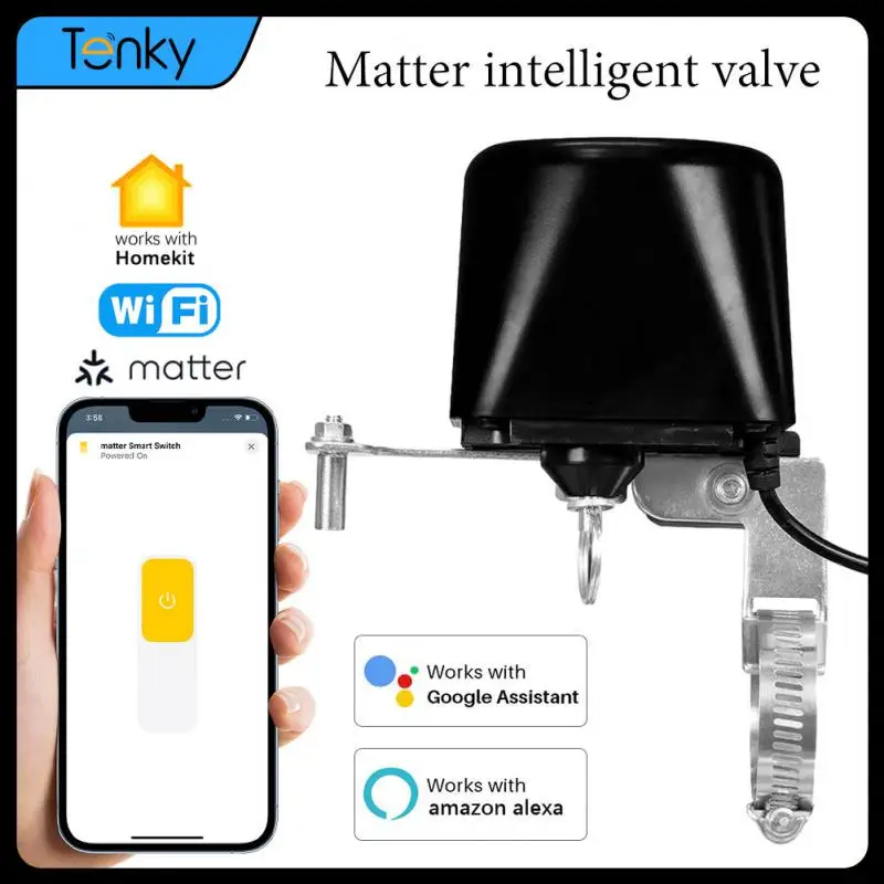 Tenky Matter Homekit WiFi Valve Smart Water/Gas Valve Home Automation Voice Control Work With Alexa Google Home Smart Life