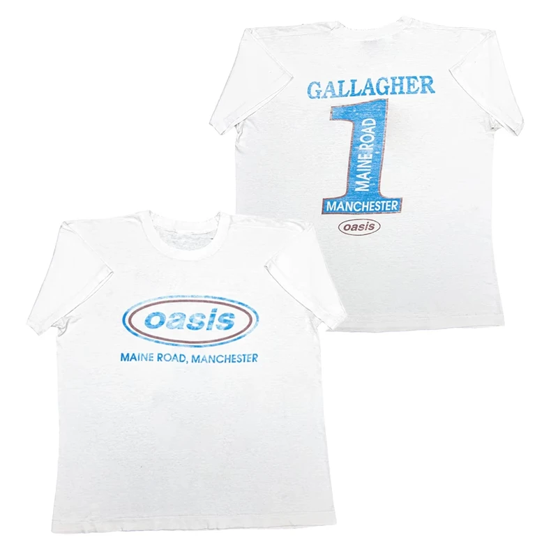 

Новинка 2025 года, мужская футболка Oasis Band Rock Punk Retro American High Street и женская футболка с короткими рукавами, высококачественный люксовый бренд