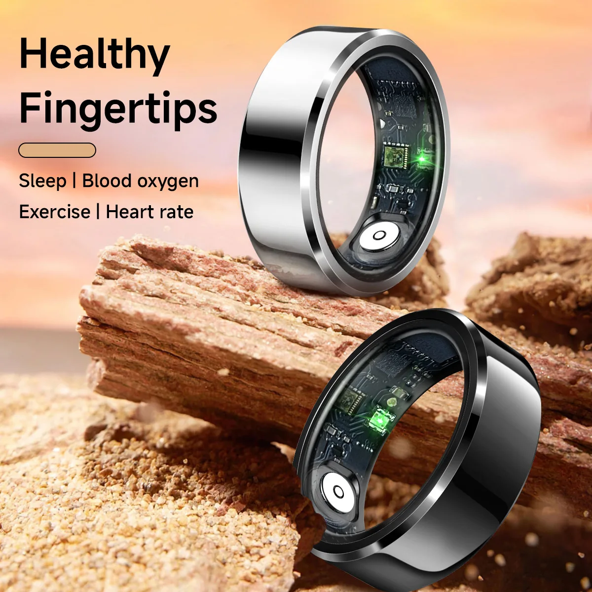 New LA380 Smart Ring Heart Rate Tracking Ring Sleep Monitoring IP68 Waterproof Photo Sports