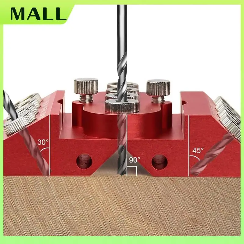 MALL 30 45 90 Degree Angle Drill Guide Jig Drill Block For Straight Angled Holes With Detachable Drill Positioning Bar Red