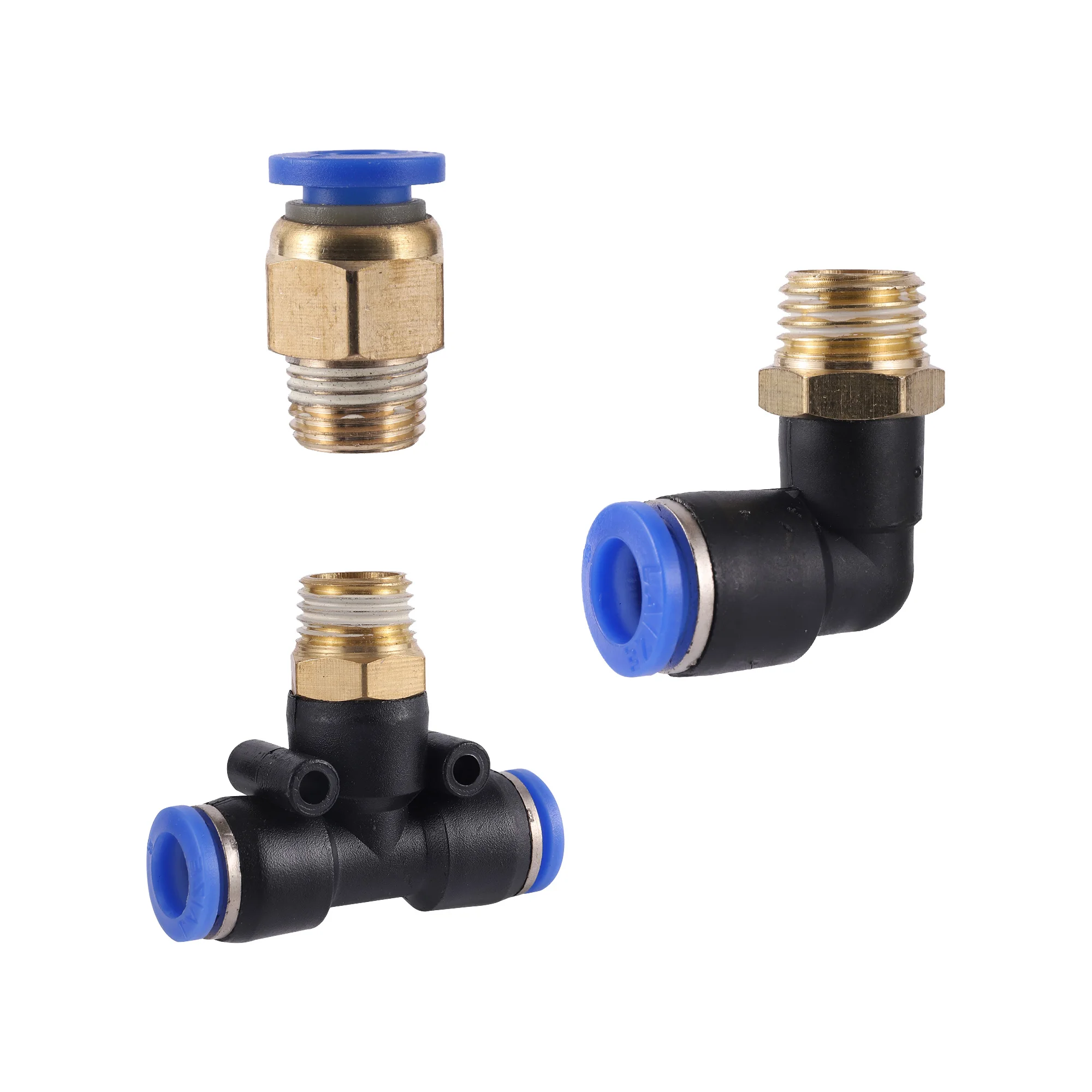 Pneumatic Air Connector Fitting PC PCF/PL/PLF 4mm 6mm 8mm Thread 1/8 1/4 3/8 1/2 Hose Fittings Pipe Quick Connectors