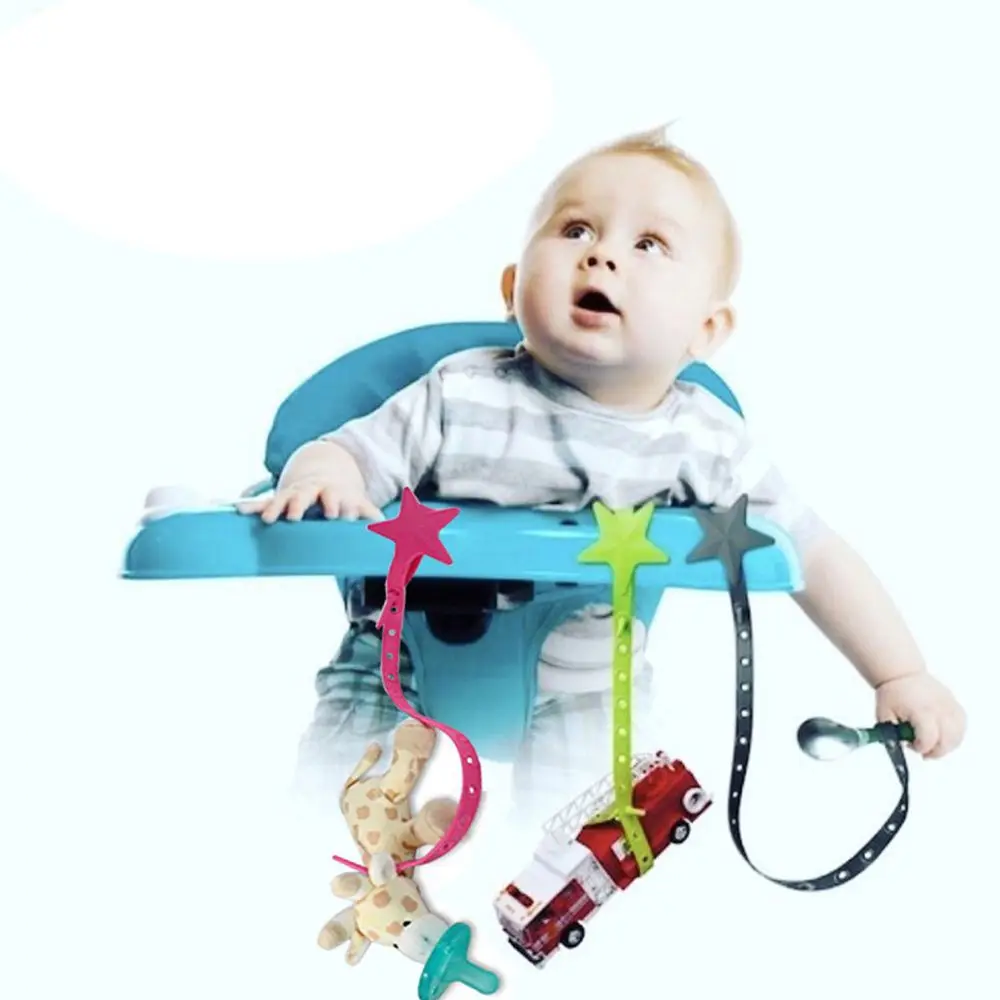 Baby Care Silicone Stroller Hook Baby Accessories Pacifier Chain Strap Anti-drop Clips Anti Dropping Chain Pacifier Clip