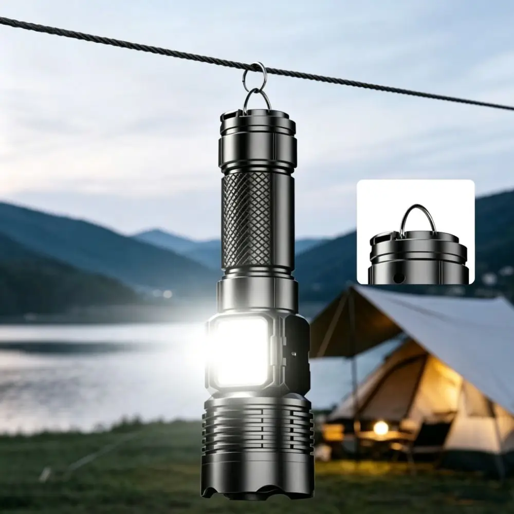 Waterproof LED Inspection Light Portable Clip-on Rechargeable Flashlight High Strong Power TYPE-C Charging UV Flashlight