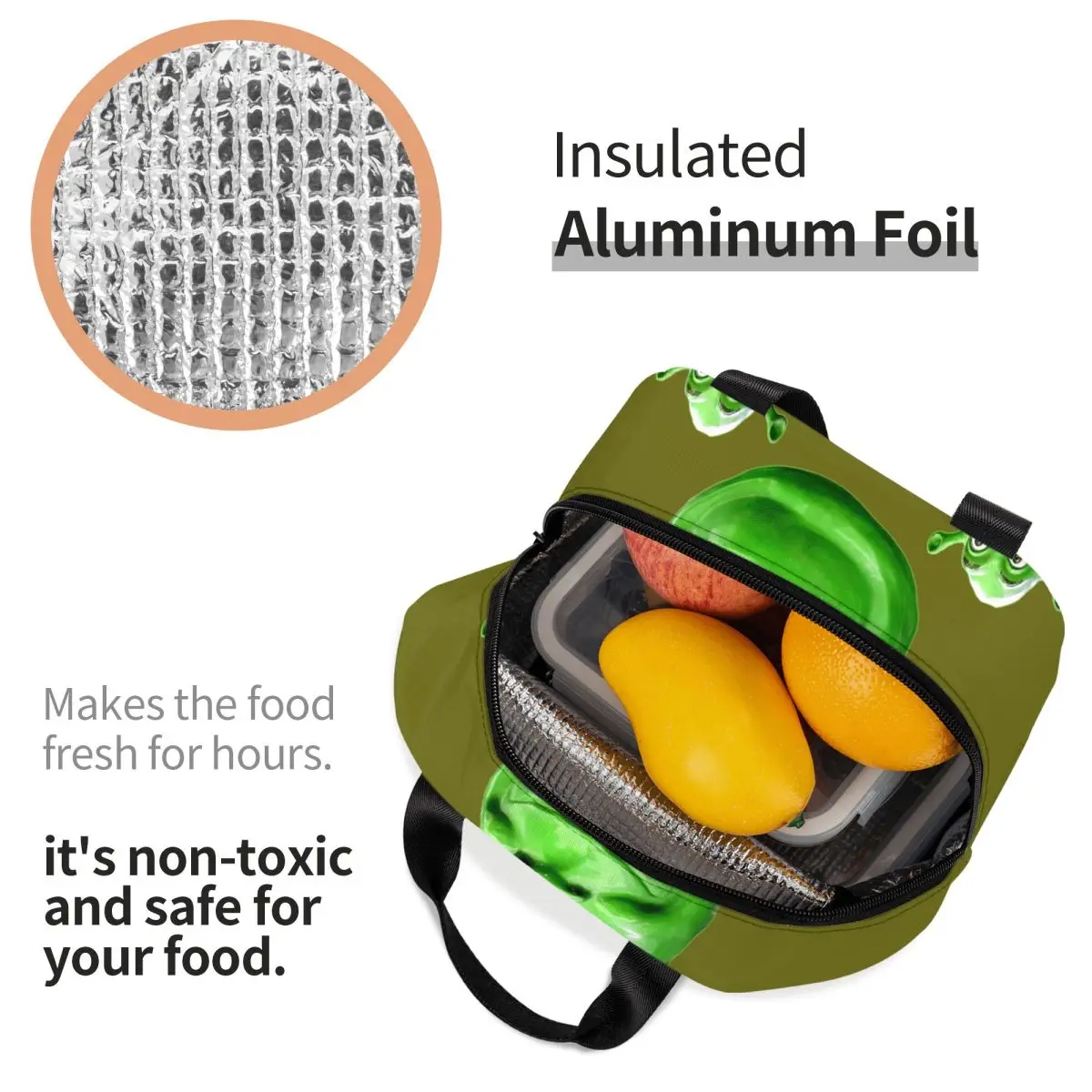 Shreks Pun Lovers معزول حقيبة الغداء المحمولة قابلة لإعادة الاستخدام حقيبة للحفاظ على البرودة علب الاغذية حمل العمل نزهة أكياس تخزين المواد الغذائية #4