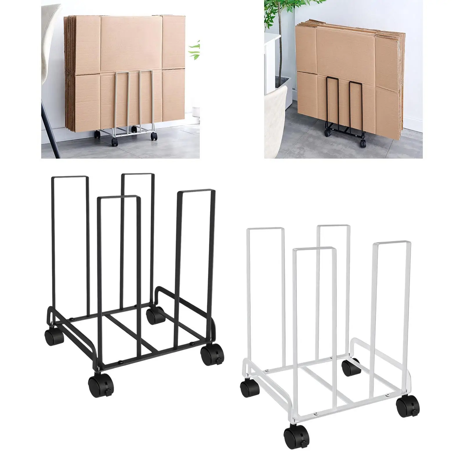 

Carton Storage Rack Cart with Wheels Accessories Versatile Simple Assembly Sturdy for Home Office 12.2x10.2x17.1inch Metal Frame