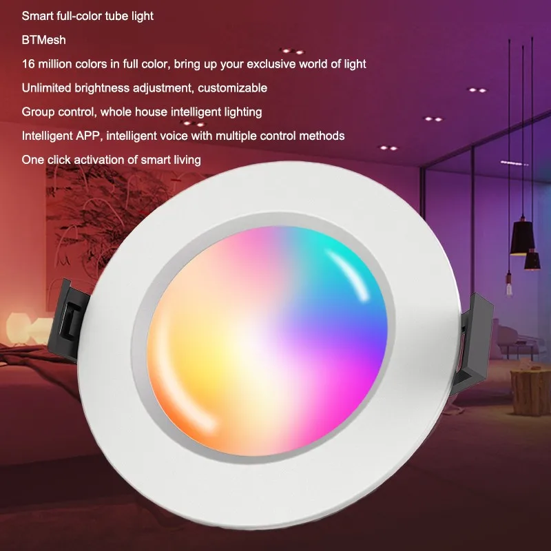 ZAOXI WIFI Bluetooth Dual-Mode RGBCW 5W Downlights Google Home Amazon Alexa Smart Voice Control Dimmable 100-240V LED Lamp