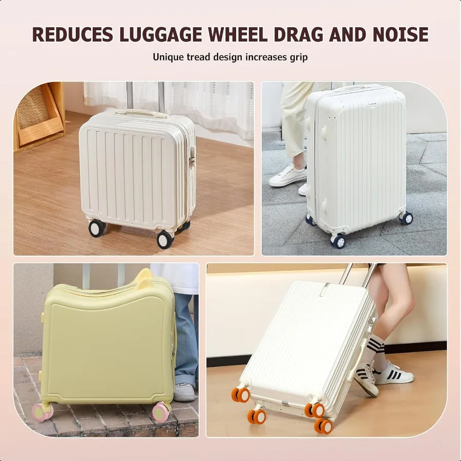 Lage Compartment Wheel Protection Cover Upgraded 8Pack Anti Dust Scratch Noise Reduction Carry On Travel Suitcase Wheel Protect