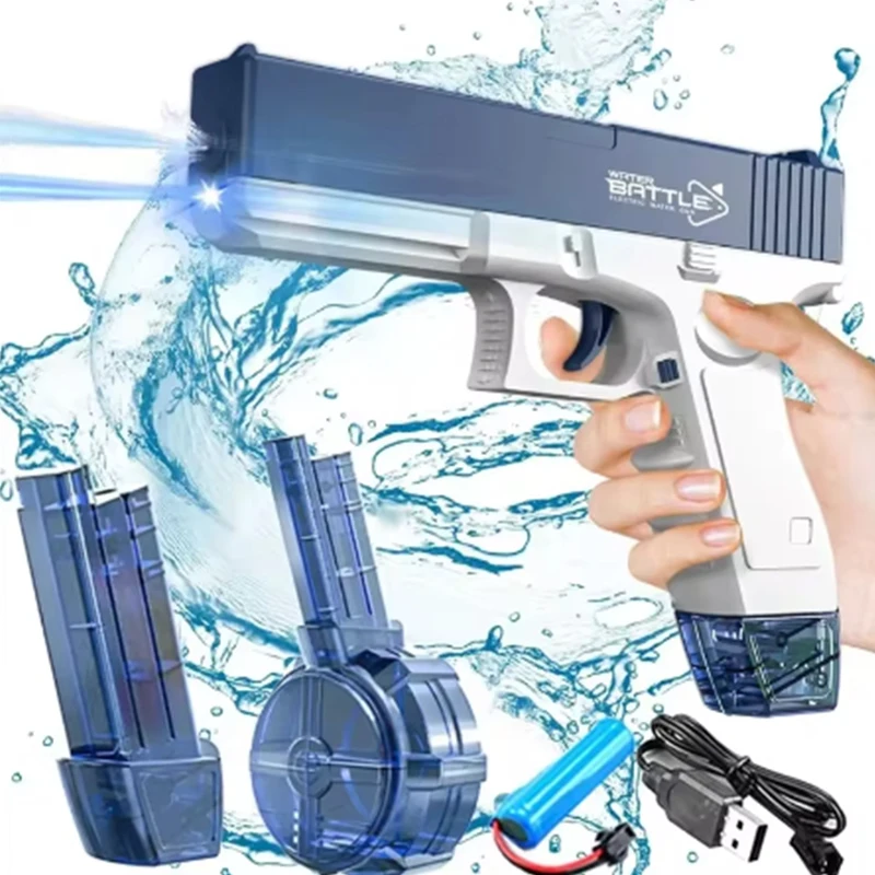 

Water Gun Electric Glock Pistol Shooting Toy Portable Full Automatic Summer Beach Outdoor Entertainment Kids Fight Fantasy Toys