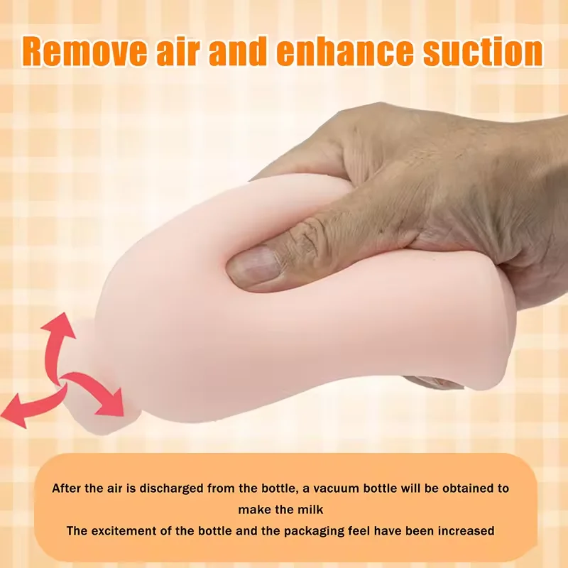 TPE Masturbator Soft Emulational Vaginal Bulge Adult Sex Toys For Men Penis Trainer Milk Bottle Shape Male Masturbation Cup view 3