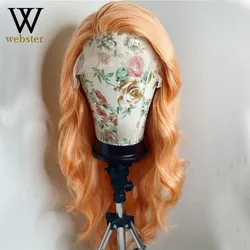 Webster Long Body Wave Synthetic Wigs For Women Free Part Orange Wigs Long Wavy Hair Cosplay Daily Wig Heat Resistant Wig