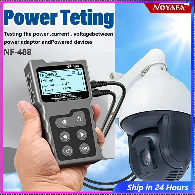 

NOYAFA NF-488 PoE Power Test Network Cable Tracker Voltage Checker Over the Ethernet Cat5 Cat6 Online Lan Tester Tools Switch