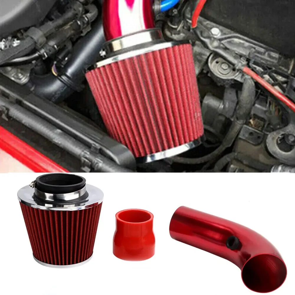 

76mm 3 Inch Universal High Flow Cold Air Intake Filter Induction Kit with Pipe Power Flow Hose System Car Accessories Vehicles