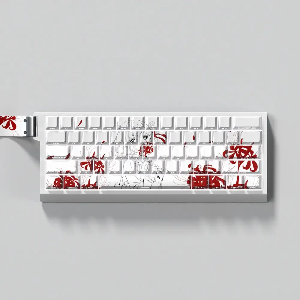 

Специальные колпачки для клавиш Lycoris Recoil, персонализированные колпачки для ключей с милыми животными из ПБТ и вишней для рисования 60 65, 68 механическая клавиатура с магнитной осью