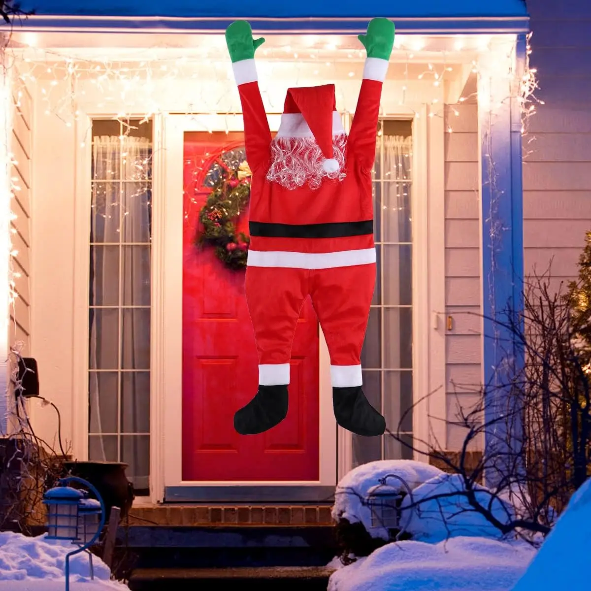 Santa Claus Hanging Christmas Decorations Outdoor for Indoor Ornament Stairwells Roofs Fireplaces Door Windows Wall Yard Decor