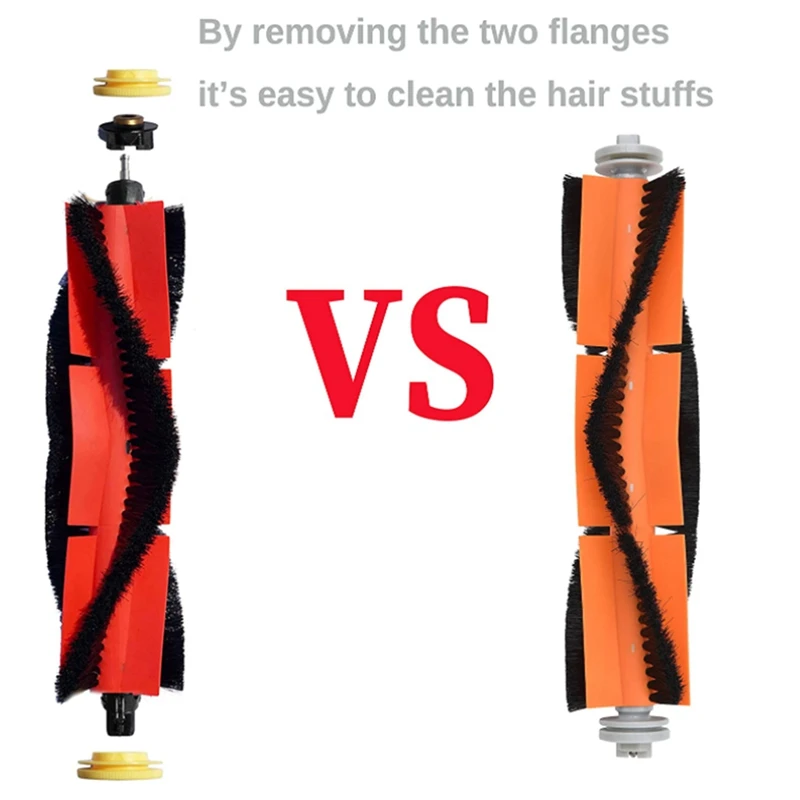Detachable Main Roller Brush + Cleaning Brush for Xiaomi Roborock Vacuum Cleaner S4 S5 S6 Max S50 S60 E35 E25