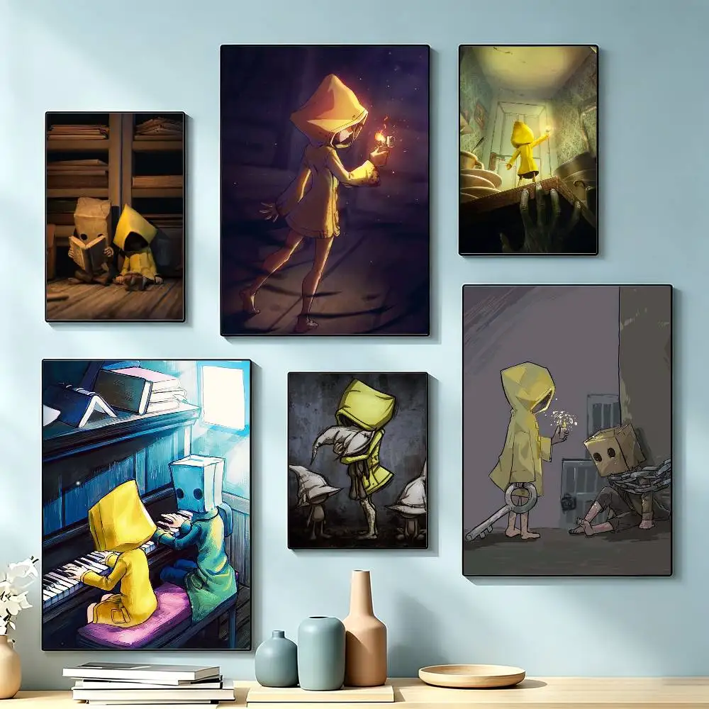 Game L-Little N-Nightmares Poster High Quality Dorm Living Room Aesthetic Wall Decoration Painting Stickers Gift