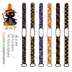 Suitable for Xiaomi Mi Band 7/6/5/4/3NFC wristband Xiaomi Halloween cosplay print watchband replacement strap girl's boy's gifts