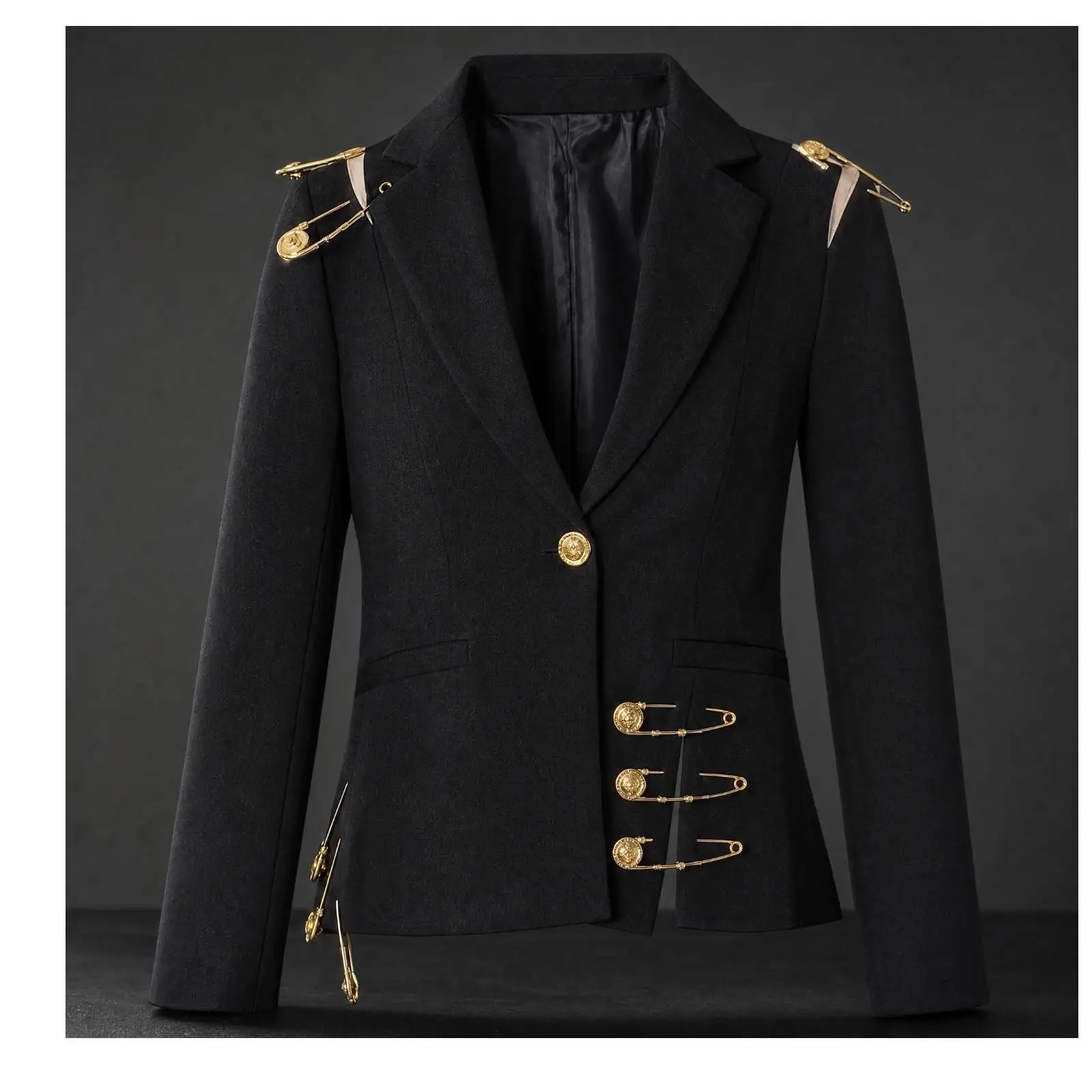 Women Suit Jacket Regular Length Lapel Blazer with Front Pockets for Layering over Dresses